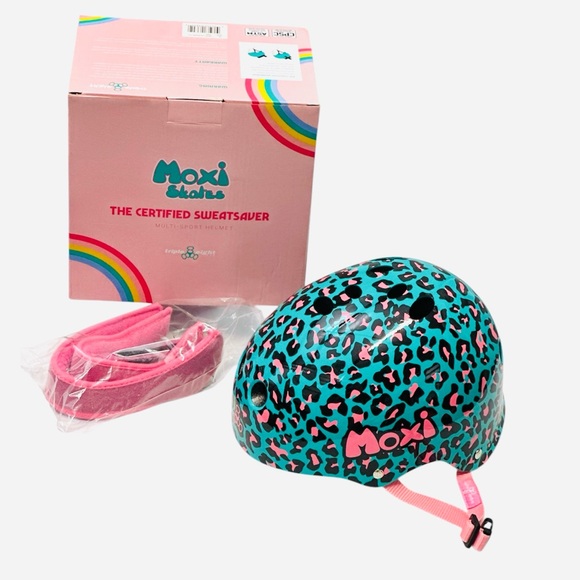 NWT Moxi Skates Premium Multi-Sport Helmet Leopard Print Size S/M - Picture 1 of 11